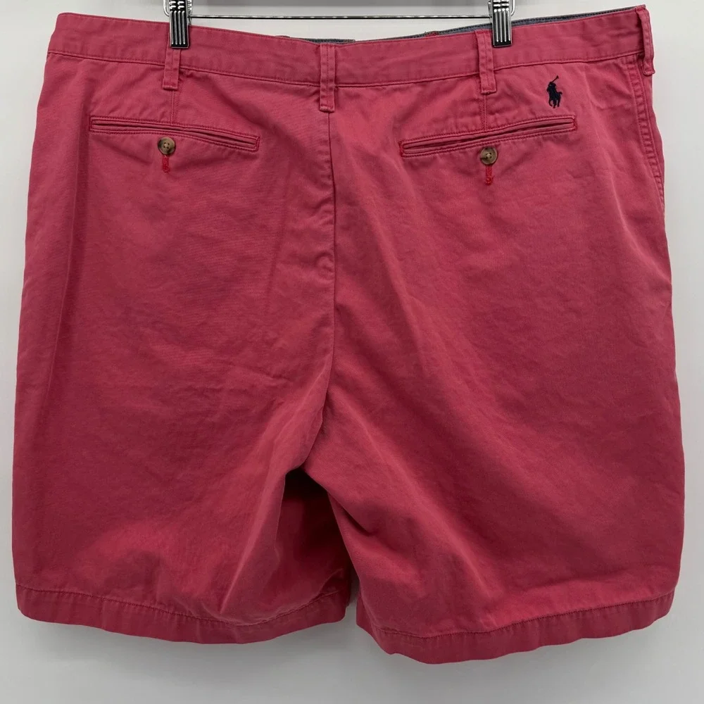 Polo Ralph Lauren Shorts Mens 42 Red Relaxed Fit Chino Cotton Embroidered Pony